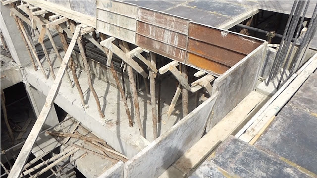 Beams shuttering construction at site