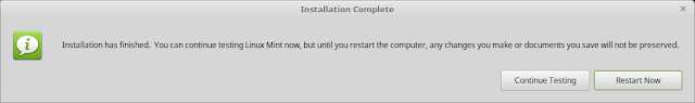 Install finished - Linux Mint