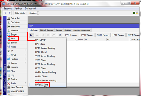 menambahkan PPPoE client dimikrotik