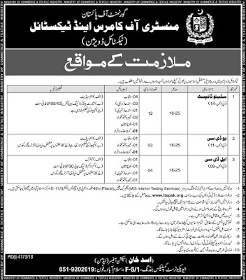 Ministry Of Commerce And Textile Latest Jobs 2019