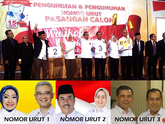 Inilah Nomor Urut Pasangan Calon Wali Kota dan Wakil Wali Kota Pilkada Cimahi 2017