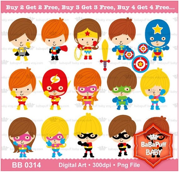 Baby Superheroes Clipart.