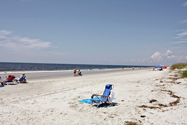 Relaxing at Oak Island Beach