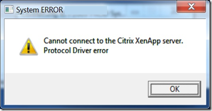 Protocol Driver error