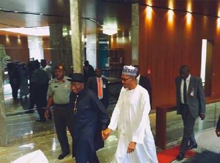 First Photo of Jonathan & Buhari Touring Aso Rock