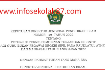TERBARU DOWNLOAD Juknis Tunjangan Insentif GBPNS RA Madrasah Tahun 2022 
