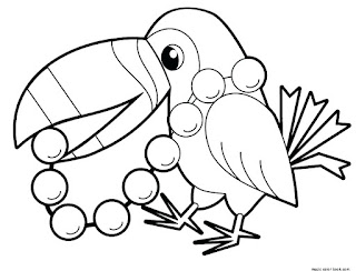 Cute Baby Bird With Pearl Coloring Sheet