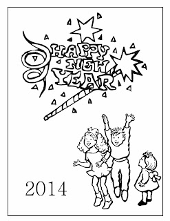 Happy New Year 2014 for Coloring