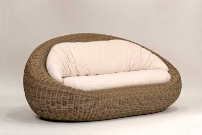 Oval Shaped Modern Rattan Sofa #2