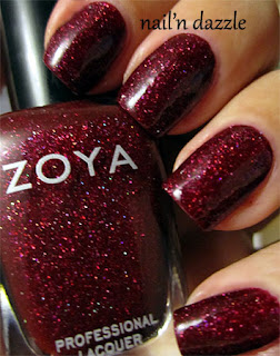 ornate, red, holographic, holo, glitter, polish, nail, dazzle