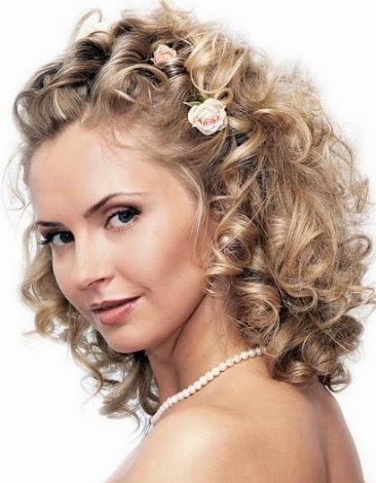 Medium Curly Bridal Hairstyles