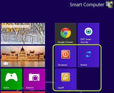 Membuat Tile Shutdown, Restart dan Logoff via Script PowerShell di Windows 8