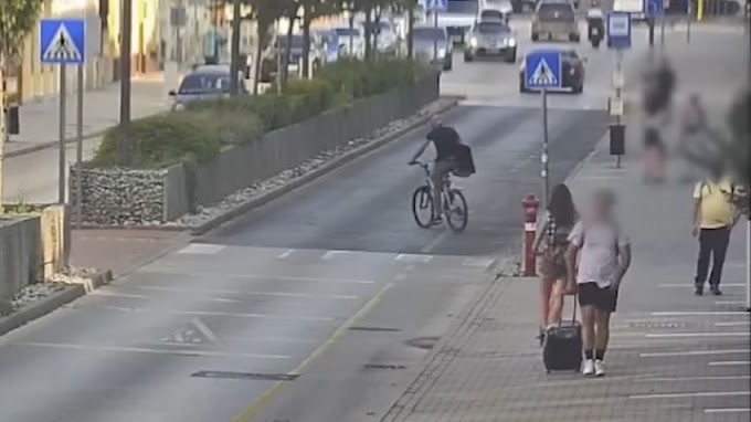 Biciklit lopott tv-vel a kezében – nem lett jó vége (videó)