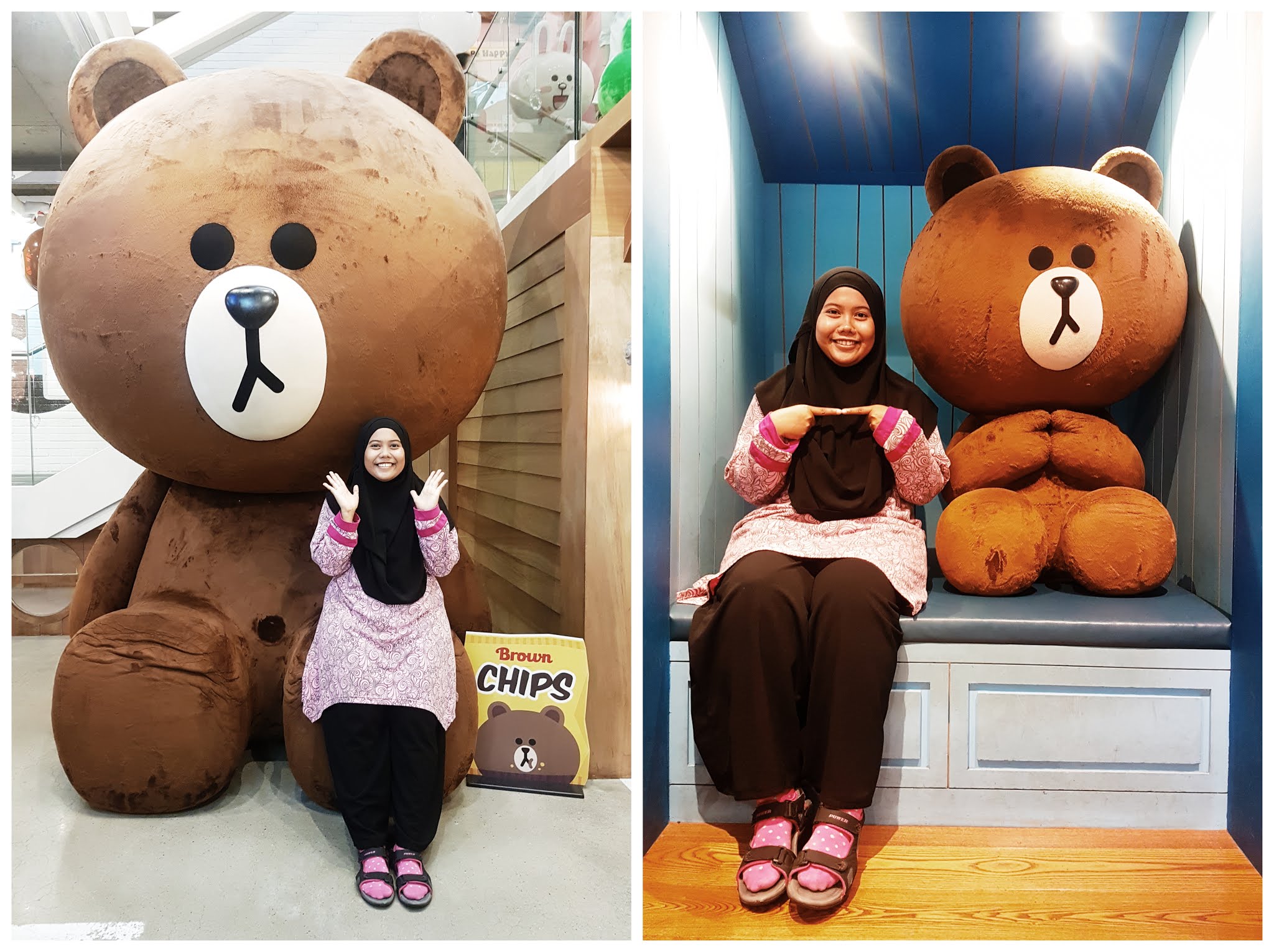 Farah at the LINE FRIENDS Flagship Store, Itaewon