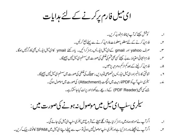 salary slip online Urdu instruction