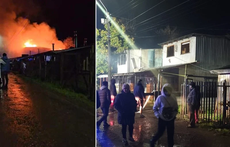 Incendio deja dos viviendas dañadas y siete damnificados en Purranque