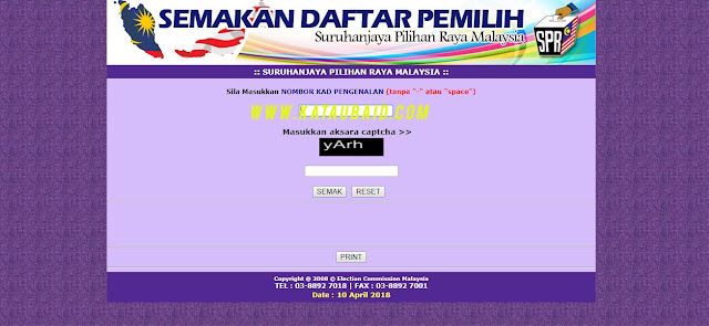 Semakan Daftar Mengundi 2018