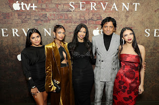 New York, NY - 1/9/23 - (L-R) Shivani Shyamalan, Ishani Shyamalan, Bhavna Vaswani, M. Night Shyamalan and Saleka Shyamalan attends the Apple TV+ “Servant” season four premiere at Walter Reade Theater. Season four of “Servant’ premieres globally on Apple TV+ on January 13, 2023. -PICTURED: (L-R) Shivani Shyamalan, Ishani Shyamalan, Bhavna Vaswani, M. Night Shyamalan and Saleka Shyamalan -PHOTO by: Marion Curtis / StarPix for Apple -Location: Walter Reade Theater, Licoln Center