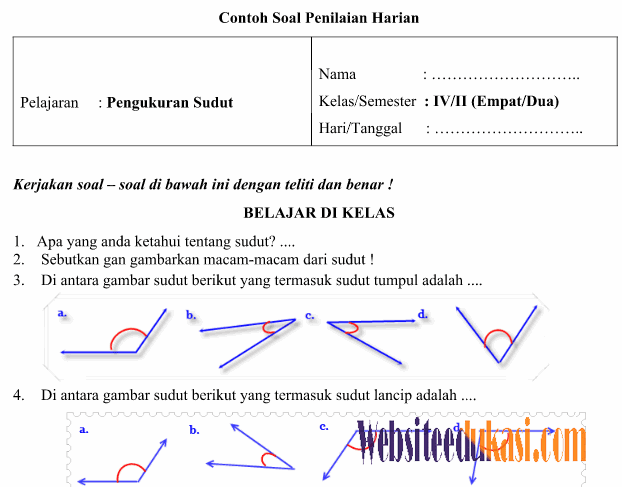 Soal Penilaian Akhir Tahun Pat Pas Kelas  Soal Pat Matematika Kelas 4 Semester 2 Kurikulum 2013