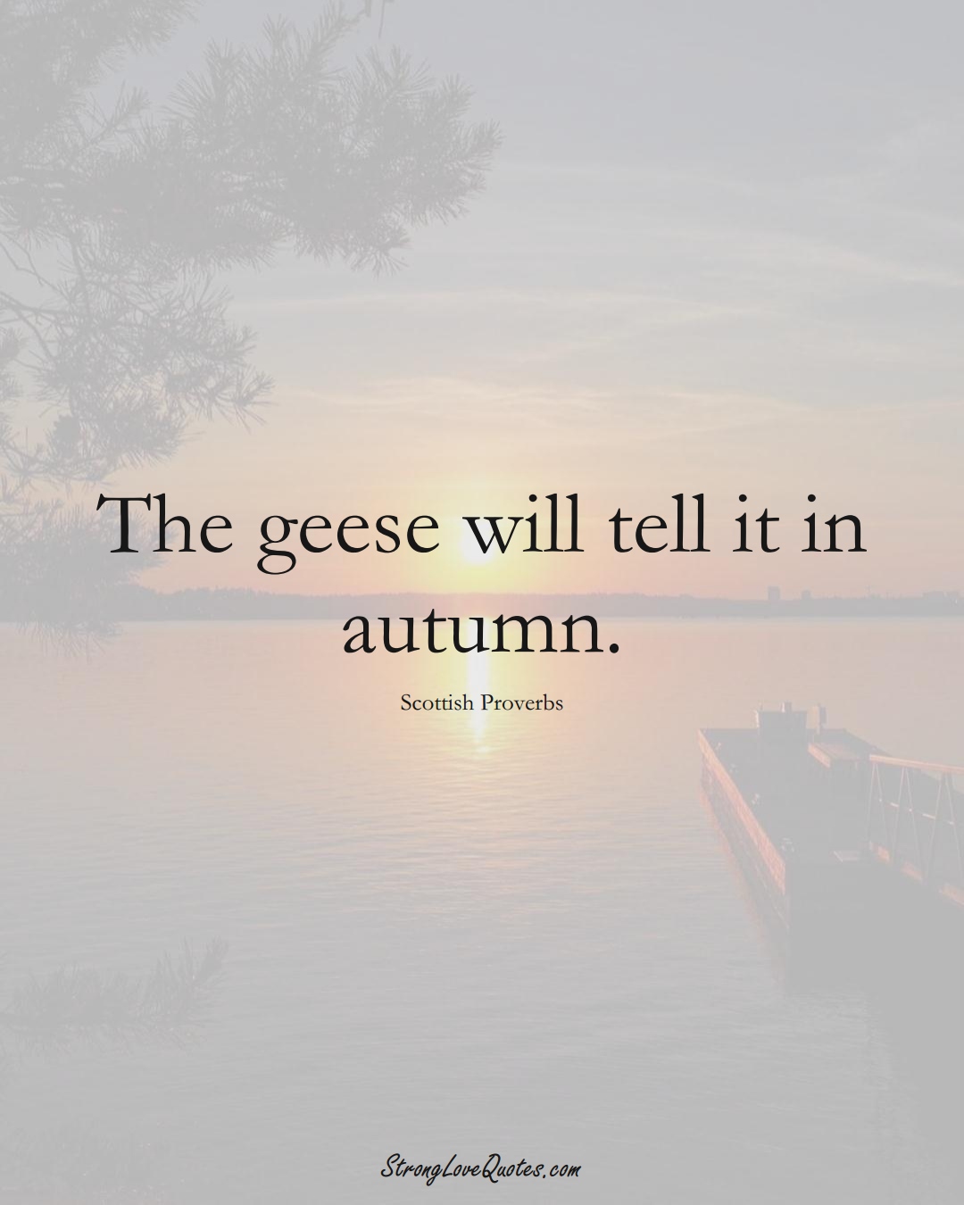 The geese will tell it in autumn. (Scottish Sayings);  #EuropeanSayings