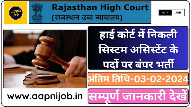 Rajasthan High Court System Assistant 2024