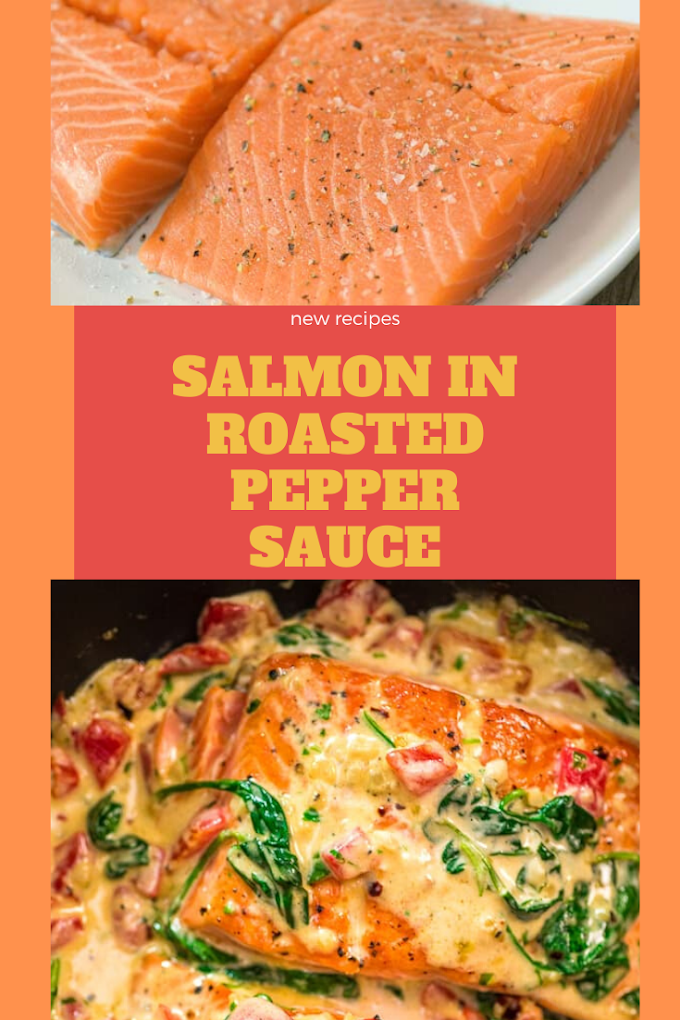 SALMON IN ROASTED PEPPER SAUCE