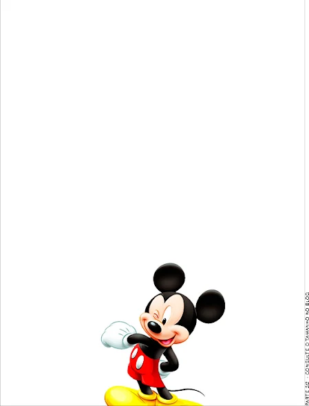 Mickey in Yellow, Zigzag and Red Background: Free Printable Invitations.