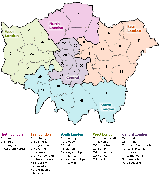 Area Road Map of London Pics