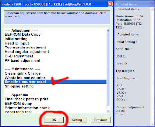 Langkah 4 Reset Epson T13x