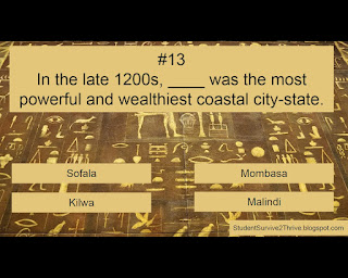 In the late 1200s, ____ was the most powerful and wealthiest coastal city-state. Answer choices include: Sofala, Mombasa, Kilwa, Malindi