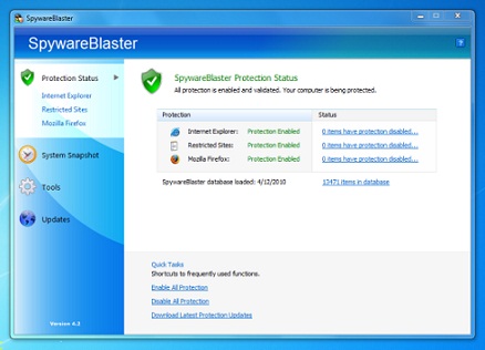 تحميل برنامج SpywareBlaster 2013 مجانا لازالة ملفات التجسس