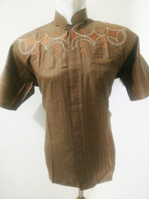 Baju Koko Katun Minyak Coklat