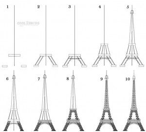 How To Draw The Eiffel Tower Easy Step By Step - Learn To Draw And Paint
