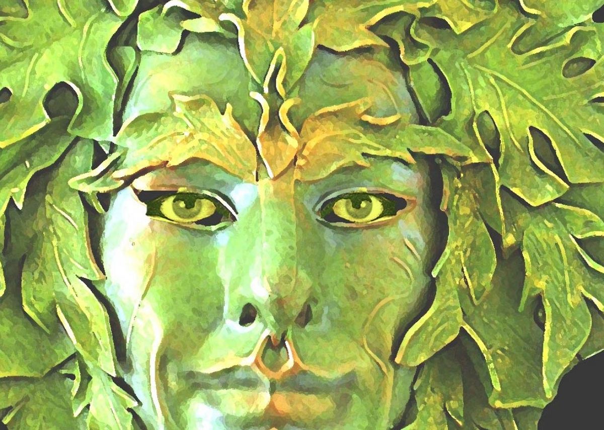 Семь зеленых людей. Лесные духи. Дух природы. Зеленый человек мифология. Зелёные люди картины.