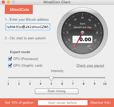 mine2coin mining speed