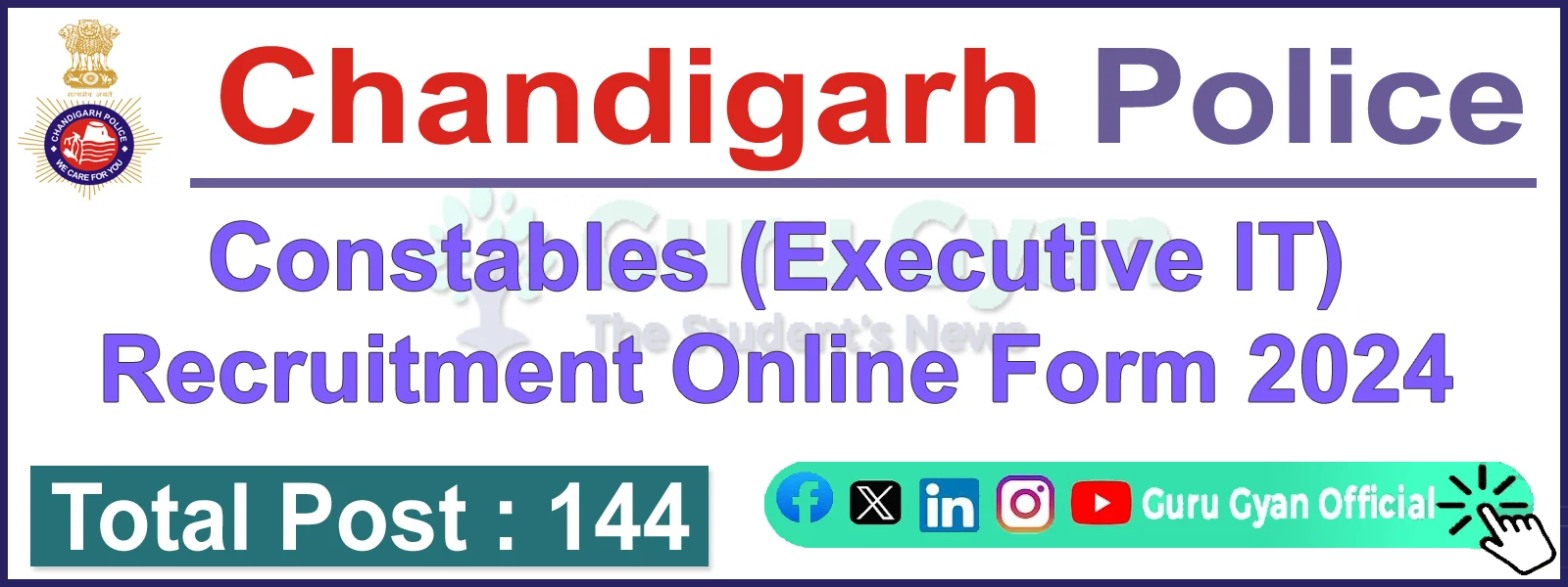 Chandigarh Police Constable Executive IT Online Form 2024