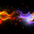 Colour 3D Wave Black Wallpaper