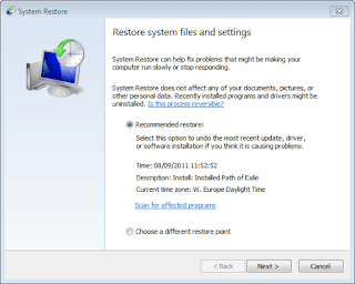 Cara System Restore di Windows 10