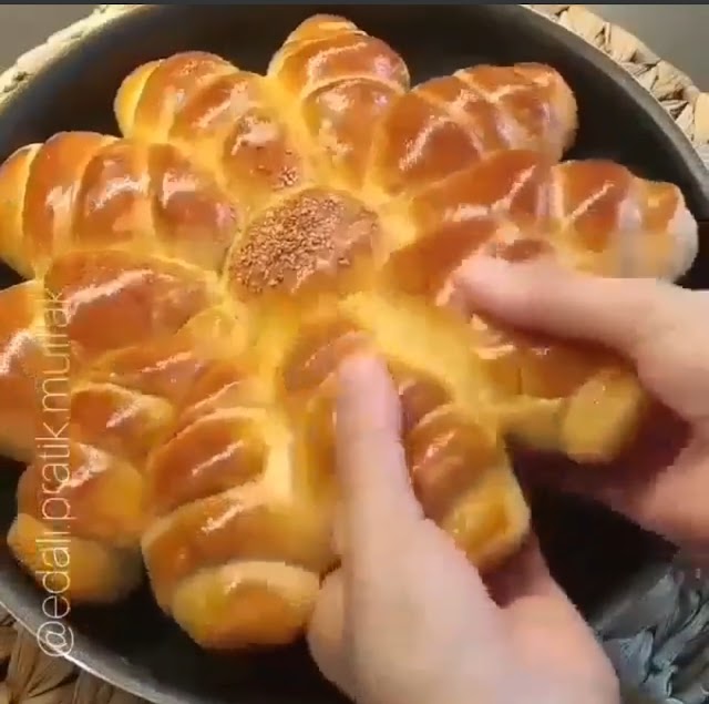 بريوش الوردة بعجين قطني 