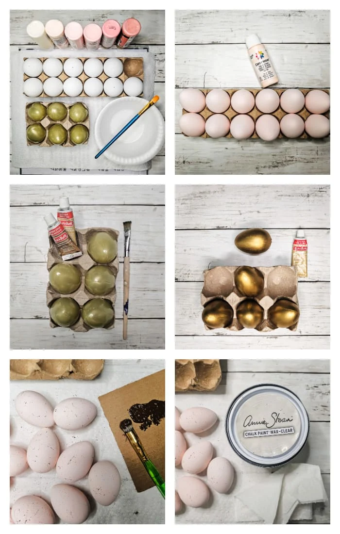 steps to paint and speckle eggs