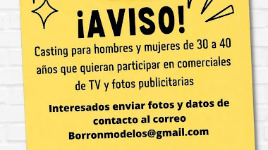 CASTING en COLOMBIA: Se buscan HOMBRES / MUJERES de 30 a 40 años y NIÑOS/NIÑAS de 6 a 10 años que quieran participar en COMERCIALES de TV