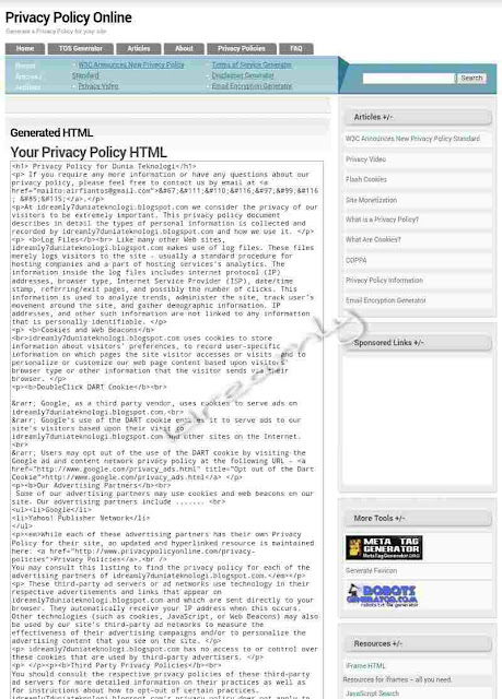 Cara Buat Privacy Policy untuk Blog Terbaru bagi Pemula