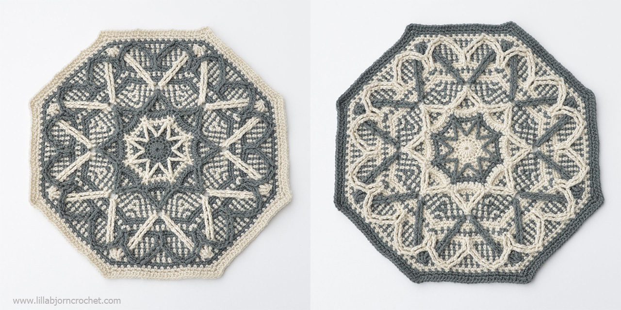 Wintery Octagon Mandala - overlay crochet pattern by www.lillabjorncrochet.com