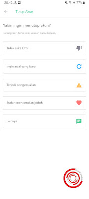 Pilih alasan kenapa kalian menutup akun Omi yang kalian miliki