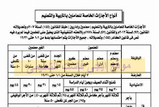 هام جدا لكل العاملين تعرف على انواع الاجازات الخاصة للعاملين بالتربية والتعليم 