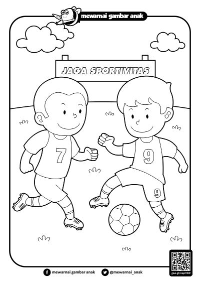 Mewarnai Gambar  Anak  Mewarnai Gambar  Bermain  Sepak Bola 