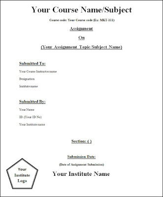 Assignment Cover Page Sample Design