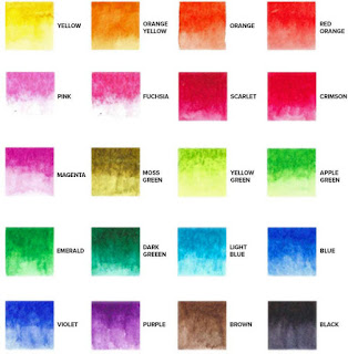 Web image of GenCraft Watercolor pen swatches from Amazon product description