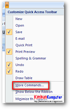 more commands ms word 2007
