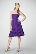 Purple Chiffon Strapless Aline Short Junior Bridesmaid Dress